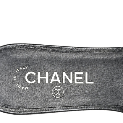 Chanel Lambskin Beaded CC Mules 38 Black 8 of 10