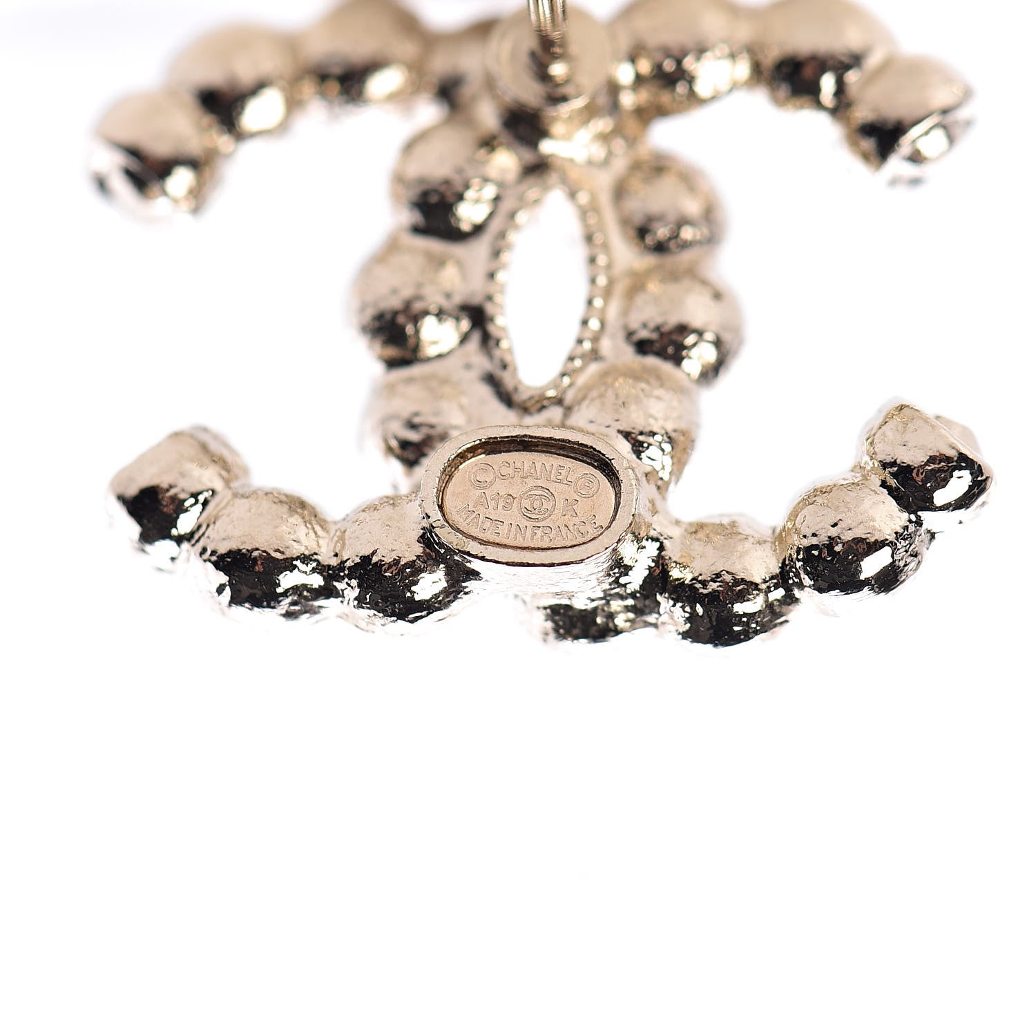 Chanel Pearl Crystal CC Earrings Gold 3 of 5