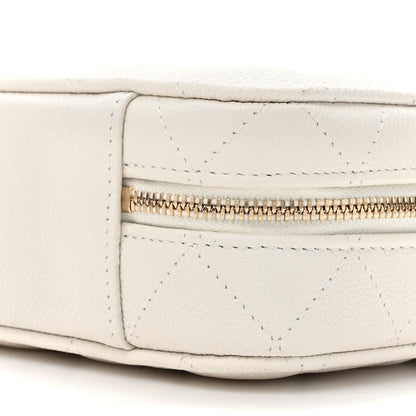 Chanel Caviar Quilted Top Handle Vanity Case White 10 of 13