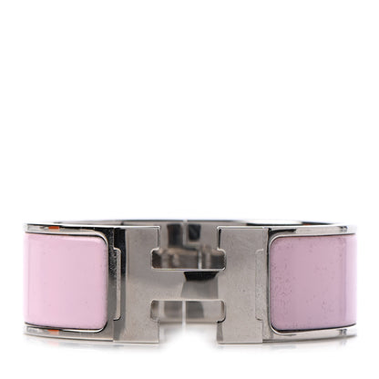 Hermes Enamel Wide Clic Clac H Bracelet PM Rose Dragee 1 of 6