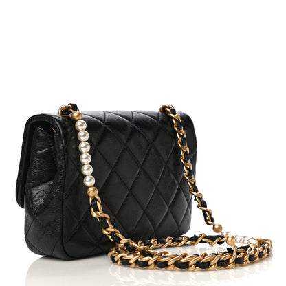 Chanel Calfskin Quilted Mini Pearl Flap Bag Black 3 of 15