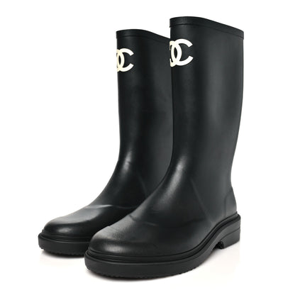 Chanel Caoutchouk CC High Boots 42 Black 4 of 10