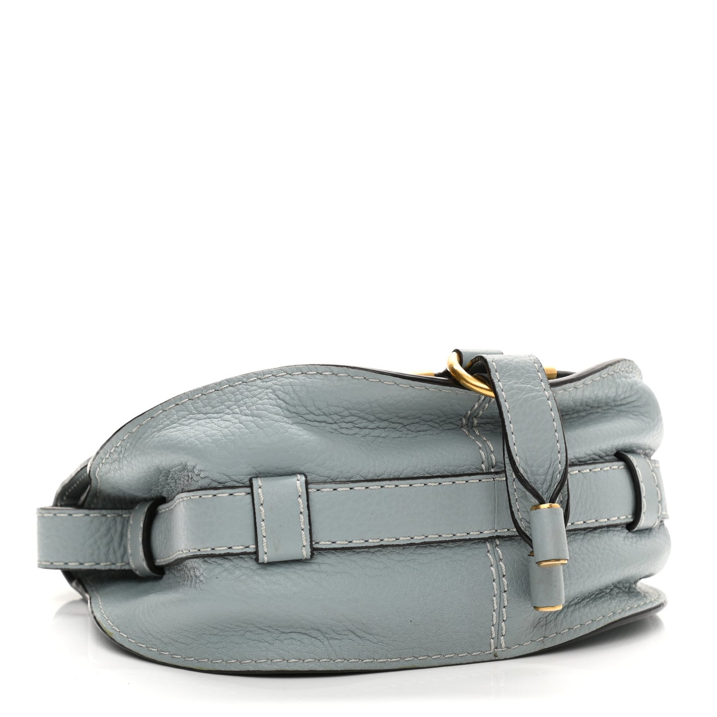 Calfskin Mini Marcie Round Crossbody Bag Faded Blue