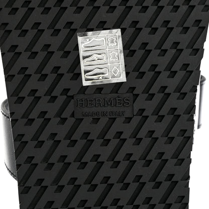 Hermes Calfskin Womens Chypre Sandals 36.5 Black 8 of 9