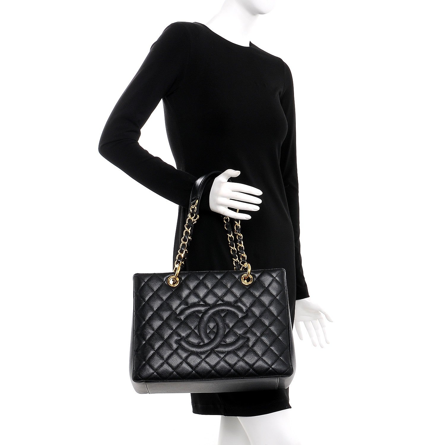 Chanel Caviar Quilted Grand Shopping Tote GST Black 2 of 10
