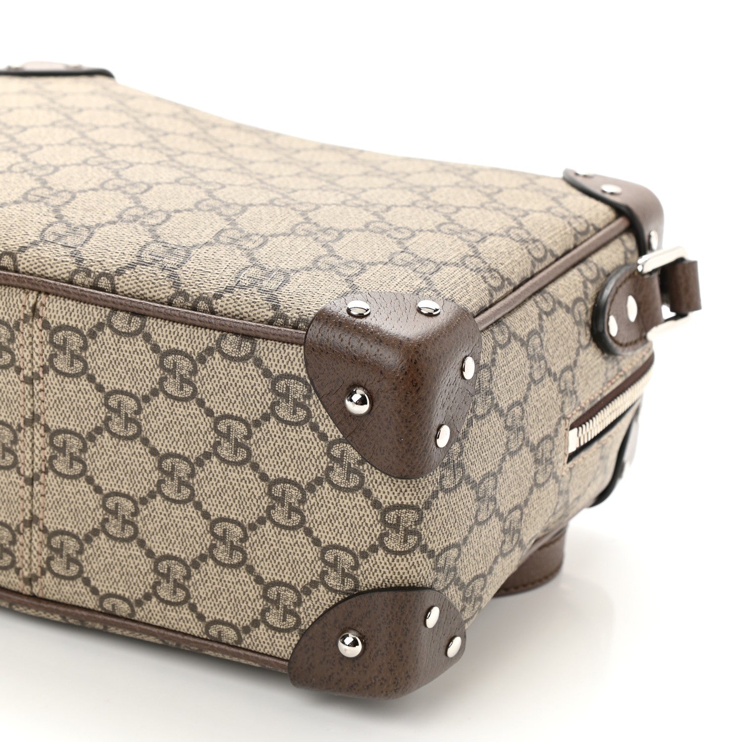 Gucci GG Supreme Monogram Textured Calfskin Square Messenger Bag Beige Ebony New Acero 8 of 9