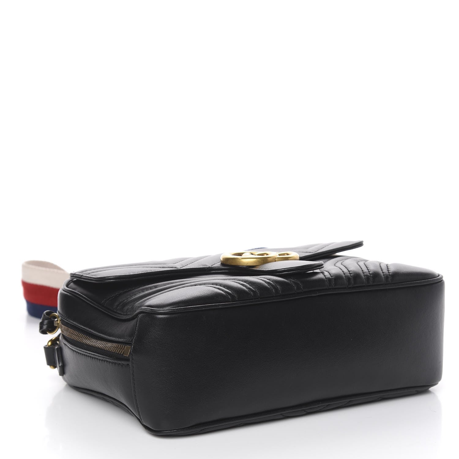 Gucci Calfskin Matelasse Sylvie Web Small GG Marmont Top Handle Shoulder Bag Black 5 of 22