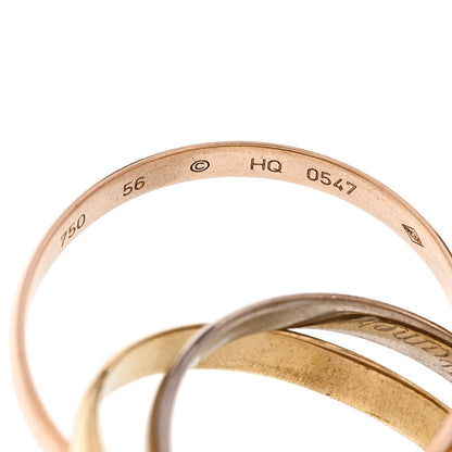 Cartier 18K Pink Yellow White Gold Small Trinity Ring 56 7.5 4 of 6