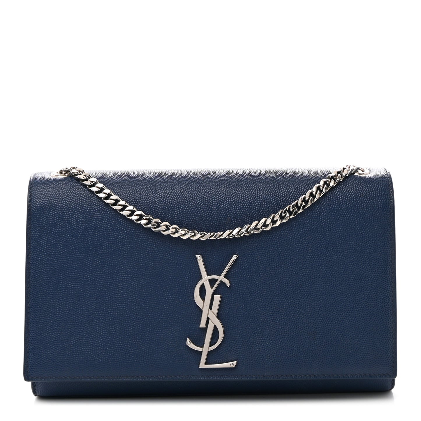 Grain De Poudre Medium Classic Monogram Kate Satchel Blue Clair