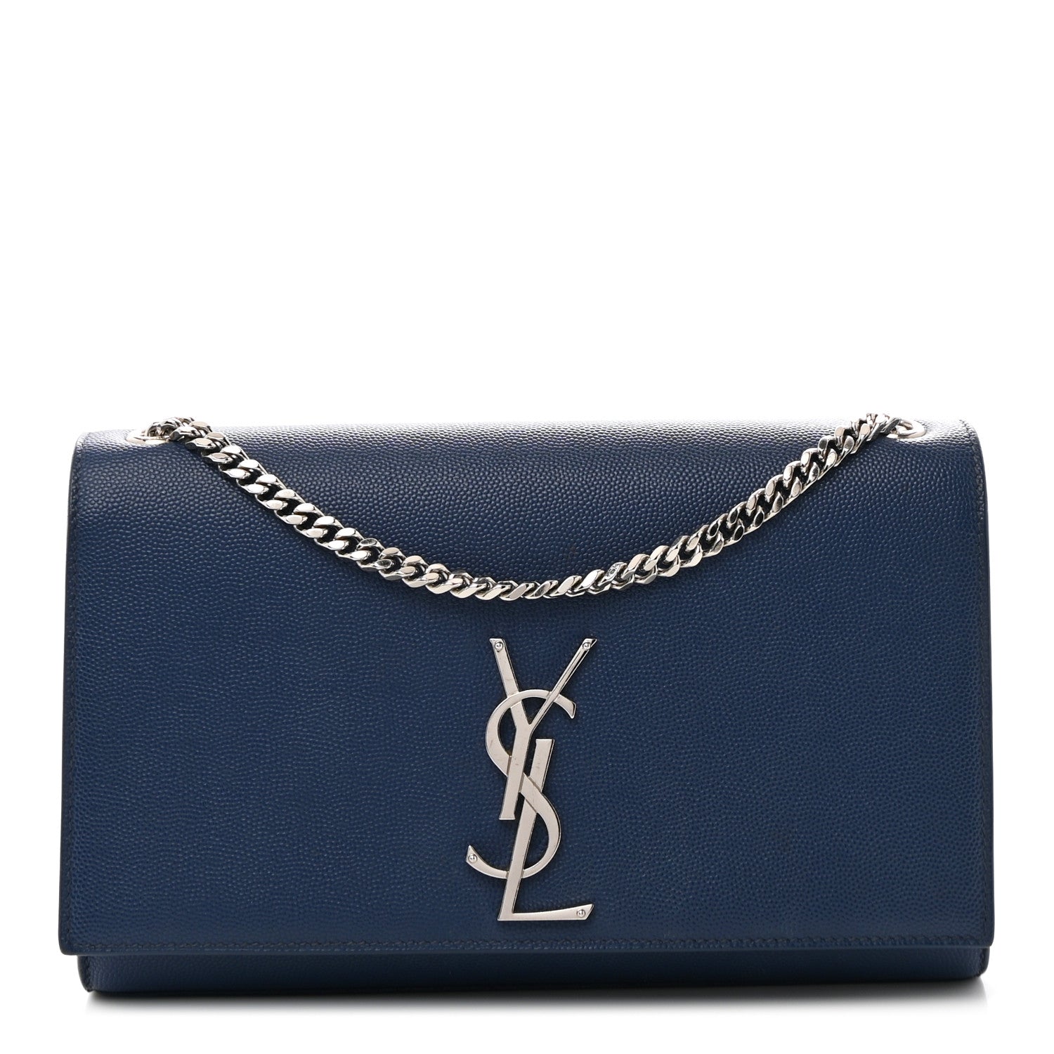 Saint Laurent Grain De Poudre Medium Classic Monogram Kate Satchel Blue Clair 1 of 10