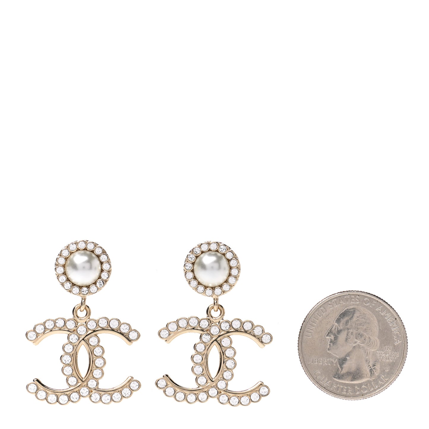 Crystal Pearl Bow-tiful CC Drop Earrings Gold