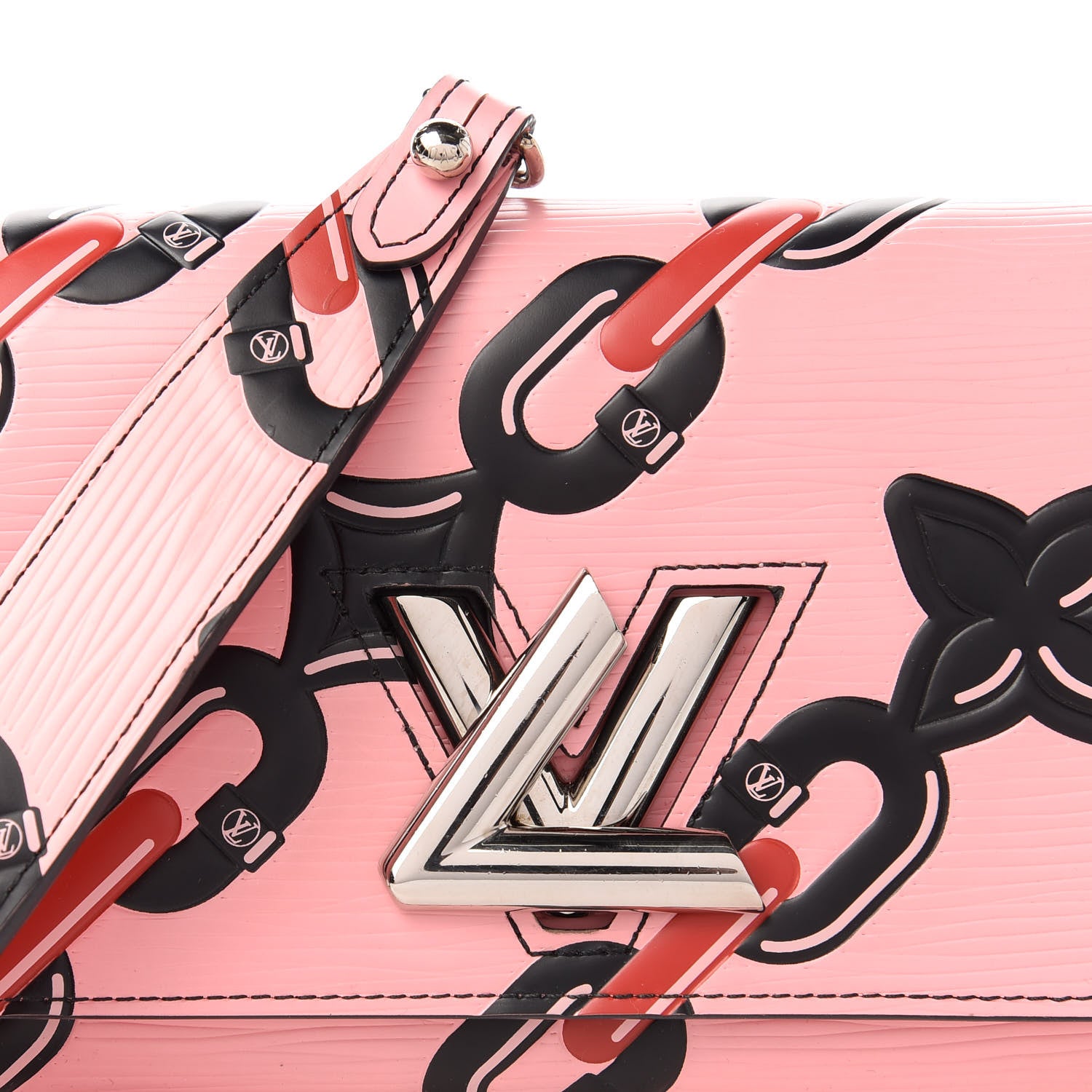 Louis Vuitton Epi Chain Flower Print Twist Chain Wallet Pink 10 of 10