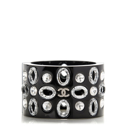 Chanel Resin Crystal CC Cuff Black 1 of 5