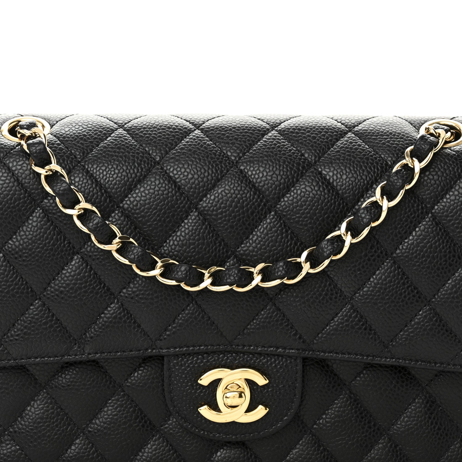 Chanel Caviar Quilted Medium Double Flap Black 7 of 9