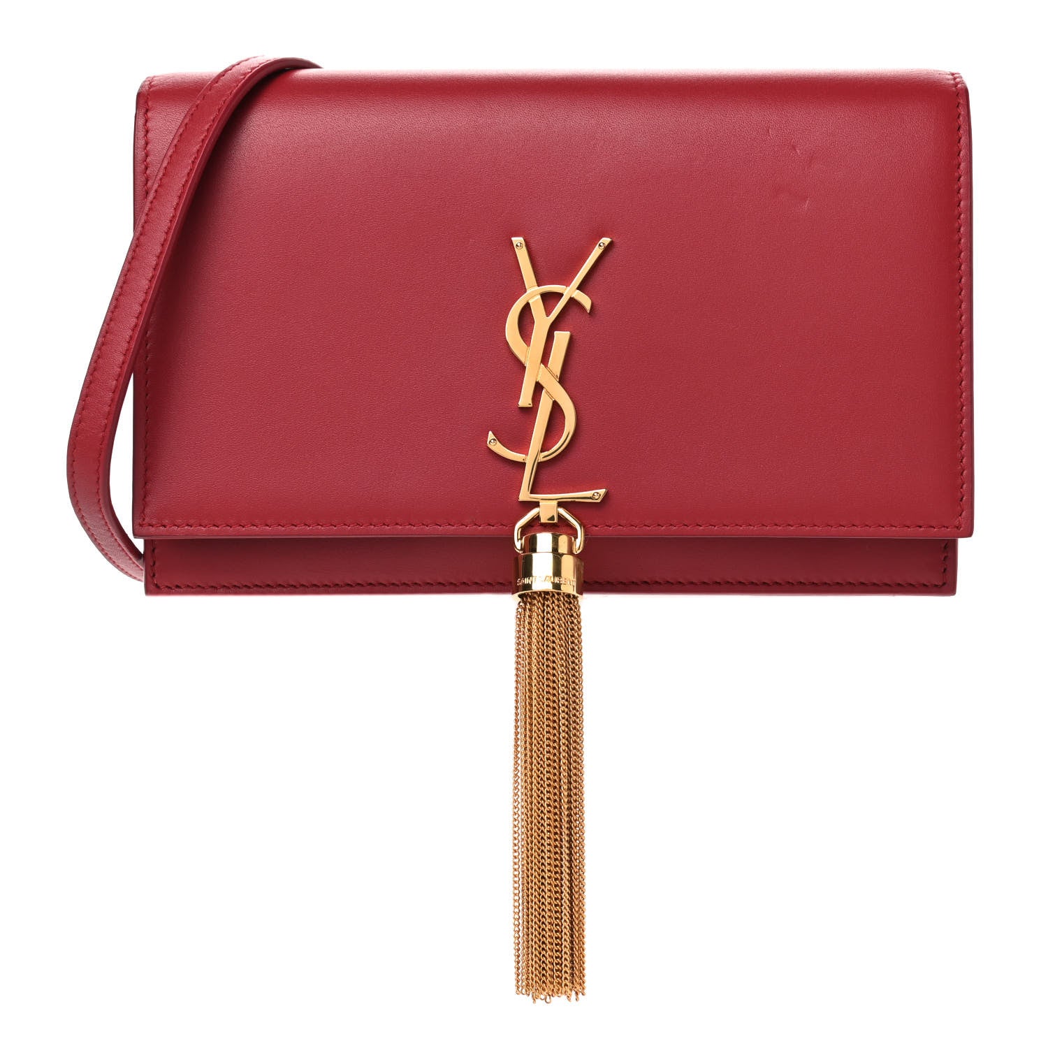 Saint Laurent Smooth Calfskin Classic Monogram Kate Tassel Chain Wallet New Lipstick 1 of 4