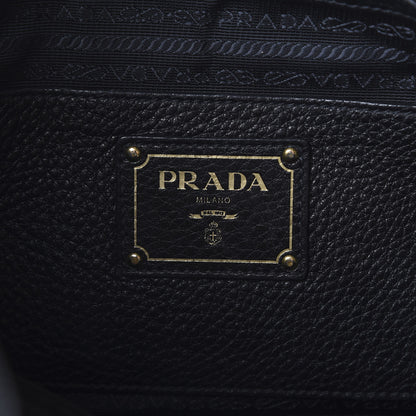 Prada Vitello Daino Side Pocket Tote Black 5 of 13