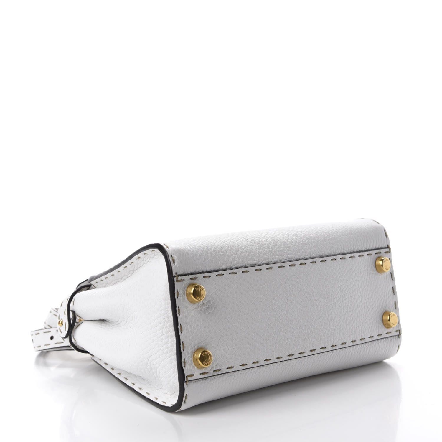 Fendi Cuoio Romano Selleria Mini Peekaboo Iconic Satchel White 4 of 11