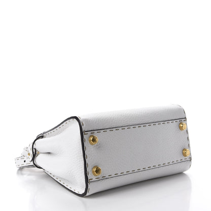 Fendi Cuoio Romano Selleria Mini Peekaboo Iconic Satchel White 4 of 11