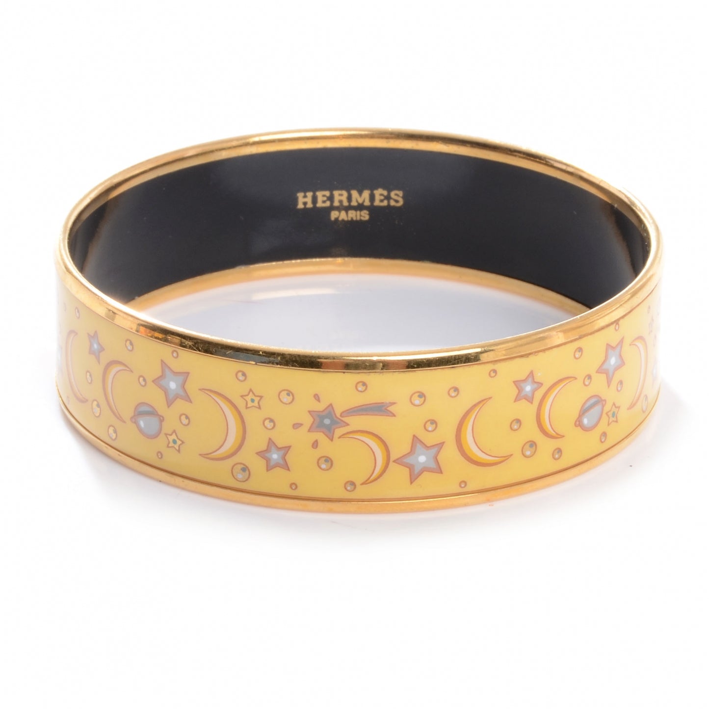 Enamel Printed Medium Moon Stars Bracelet 70 Yellow