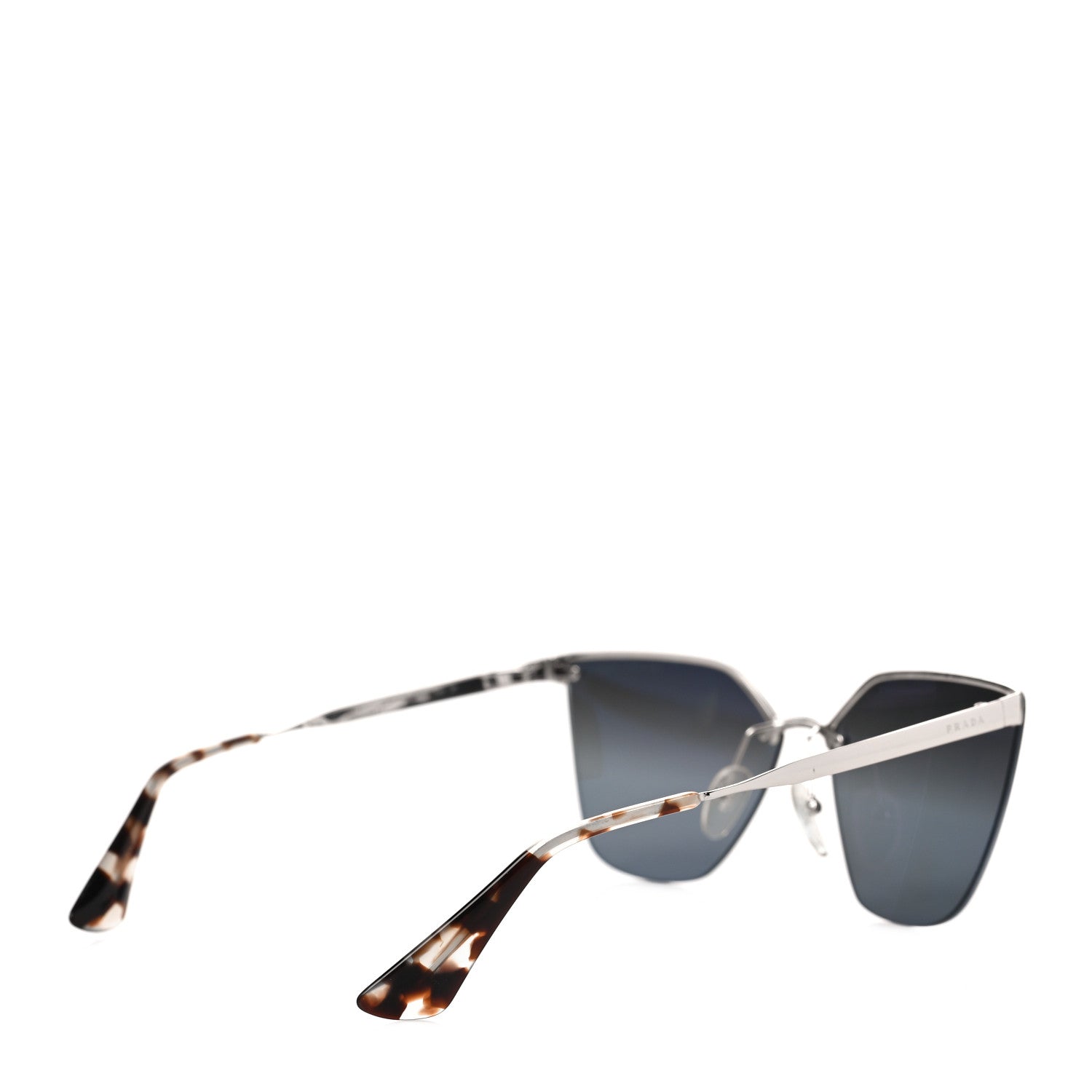Prada Polarized Cat Eye Sunglasses SPR 68T Silver 3 of 6