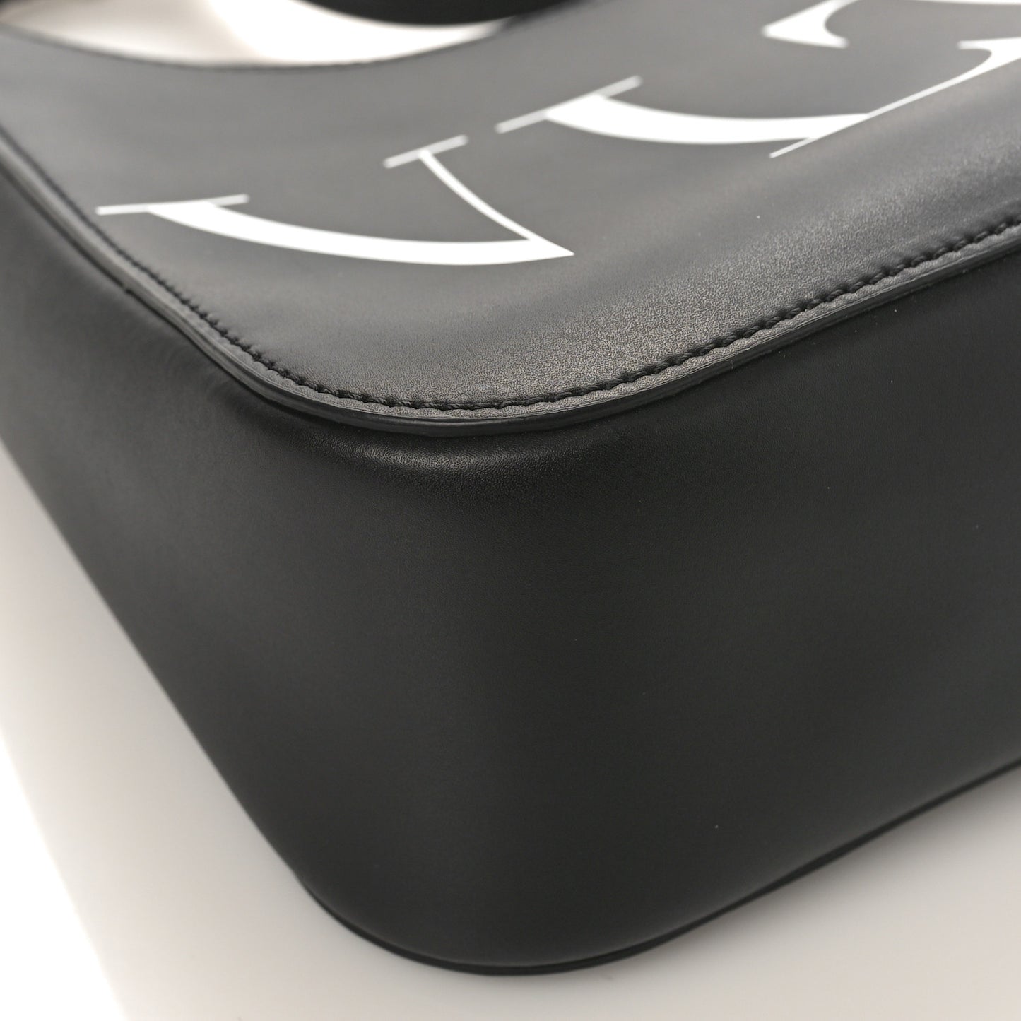 Calfskin VLTN Print Shoulder Bag Black