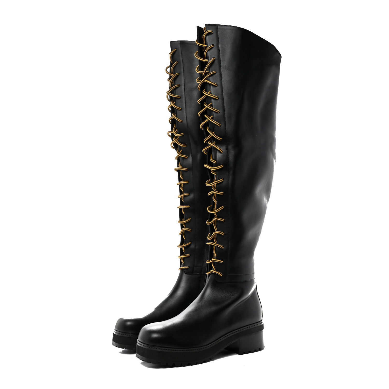 Christian Dior Soft Calfskin D-Road High Boots 38.5 Black 3 of 8