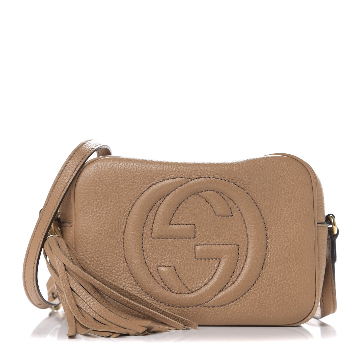 Pebbled Calfskin Small Soho Disco Bag Camelia