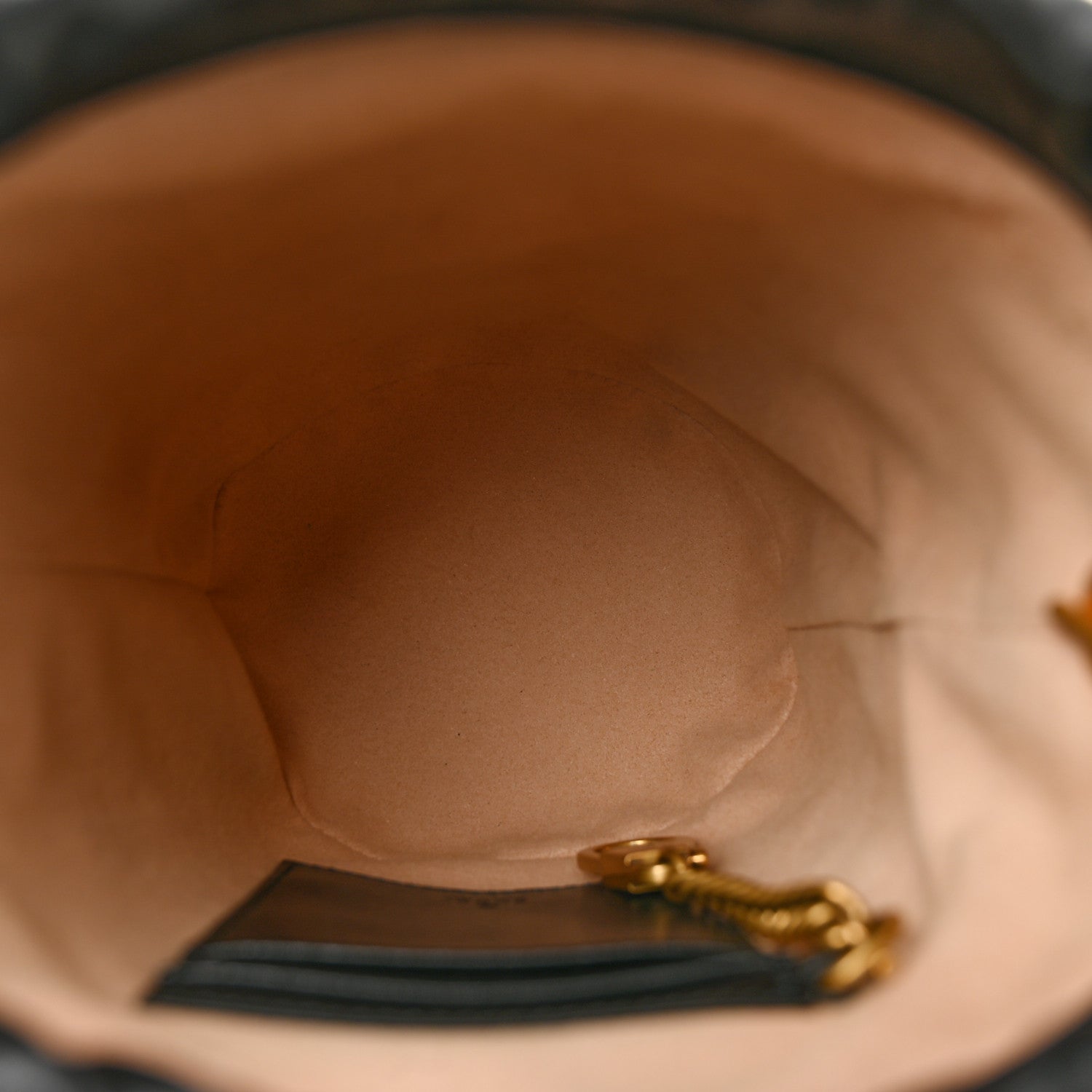 Gucci Calfskin Matelasse Mini GG Marmont 2.0 Bucket Bag Black 5 of 10