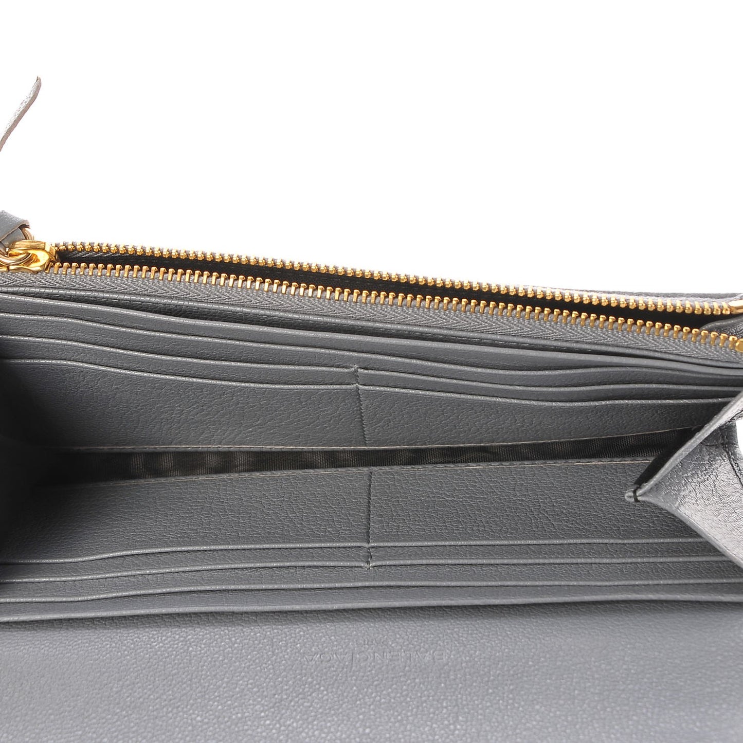 Chevre Gold Metallic Edge Hardware Continental Flap Wallet Bleu Acier