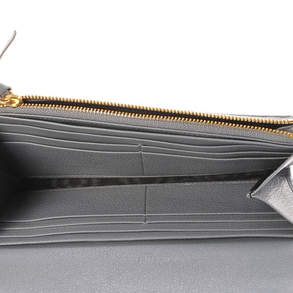 Balenciaga Chevre Gold Metallic Edge Hardware Continental Flap Wallet Bleu Acier 5 of 8
