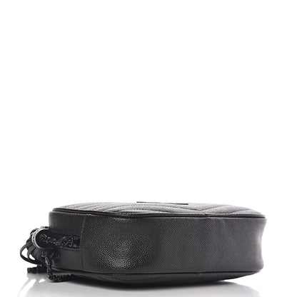 Saint Laurent Grain De Poudre Matelasse Monogram Mini Lou Camera Bag Black 4 of 11