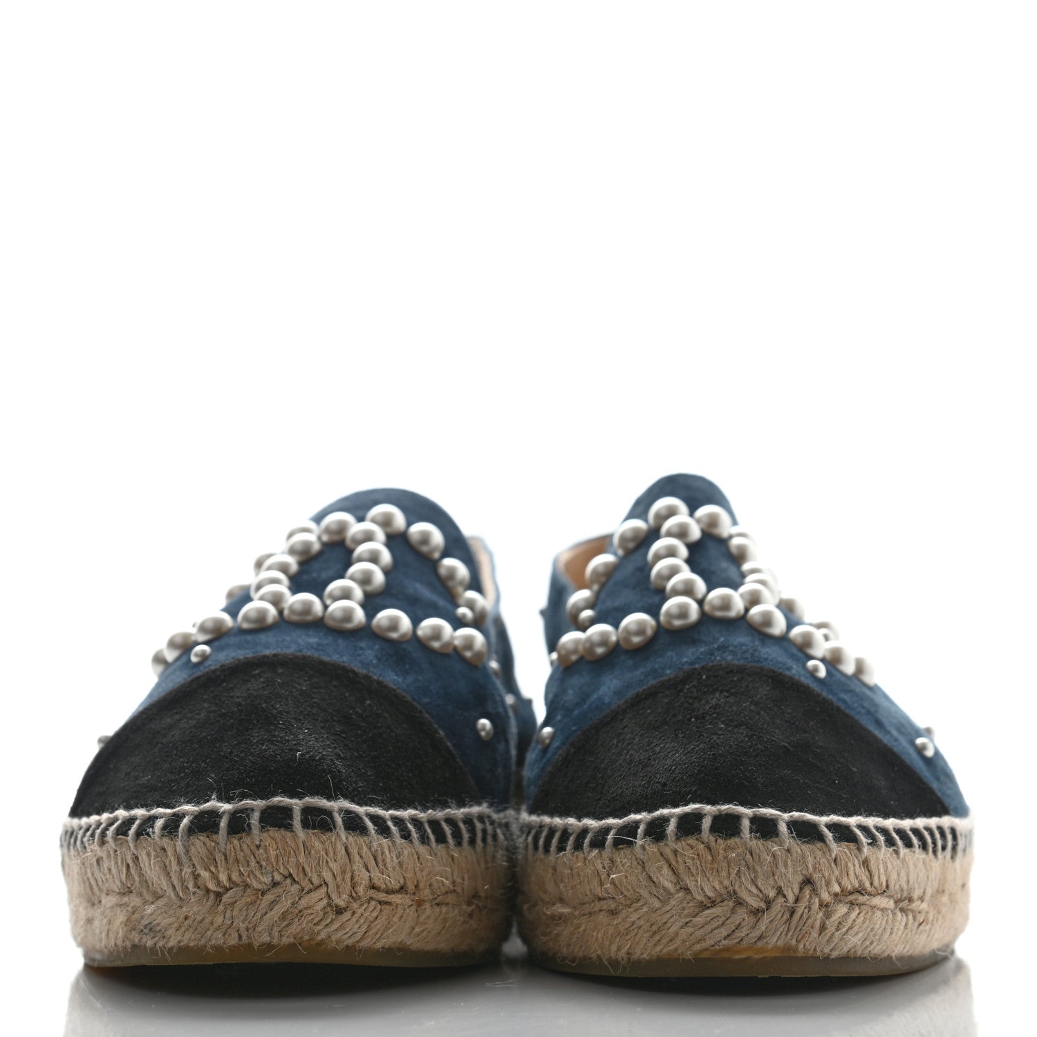 Chanel Suede Pearl CC Espadrilles 40 Teal 2 of 10