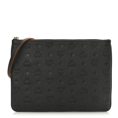 MCM Calfskin Monogram Klara Crossbody Pouch Black 1 of 8