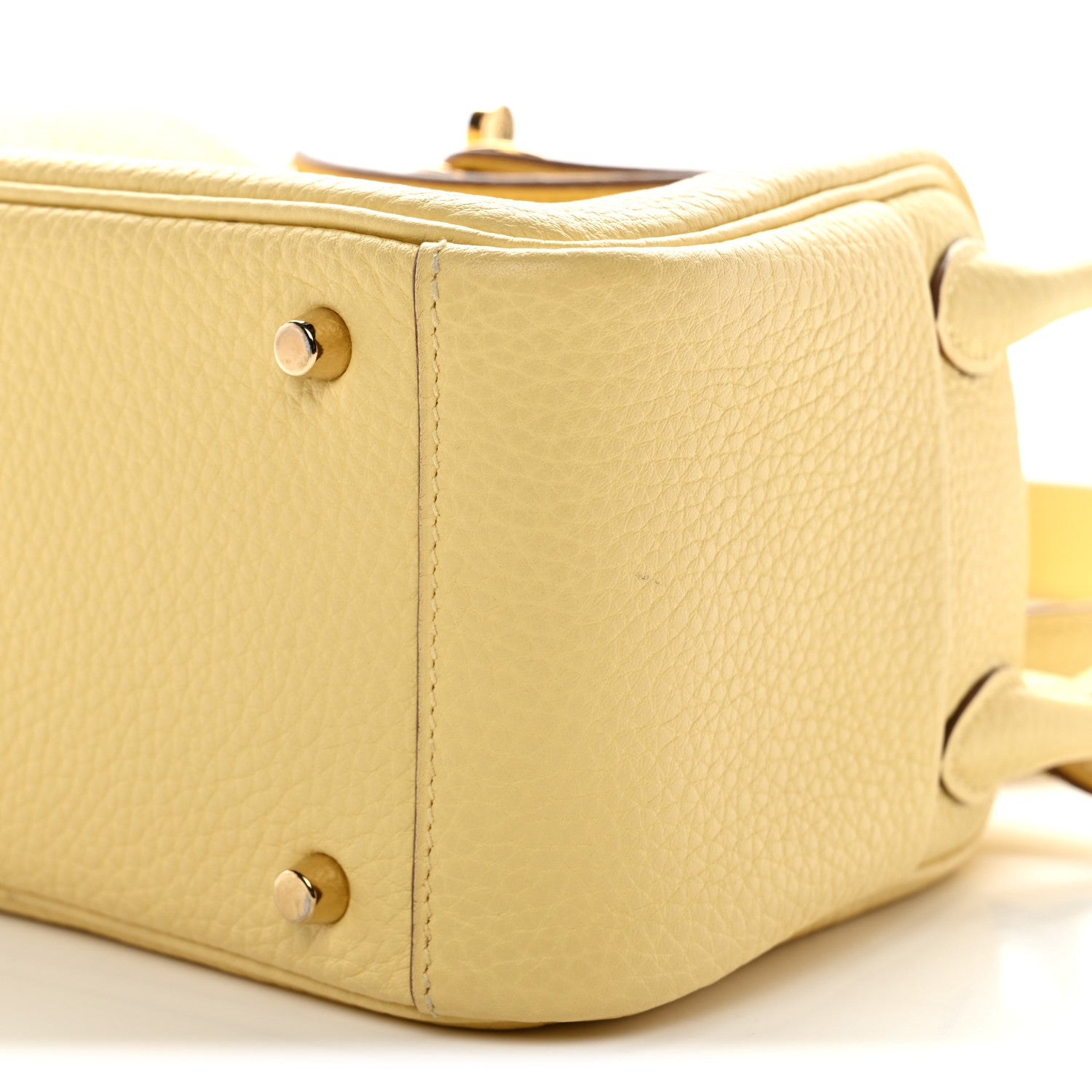 Hermes Taurillon Clemence Verso Mini Lindy 20 Jaune Poussin Craie 10 of 11