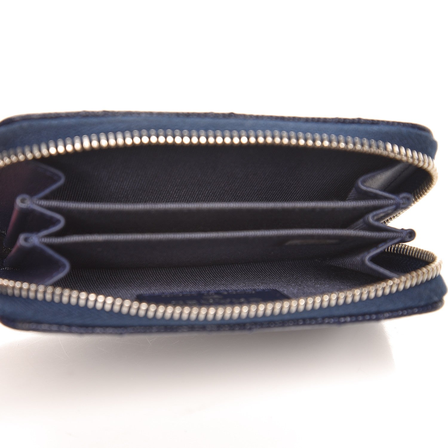 Chanel Caviar Quilted Zip Coin Purse Navy 5 of 7