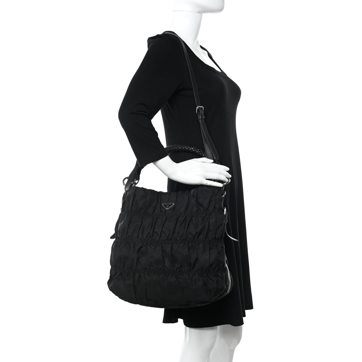 Tessuto Nylon Gaufre Hobo Black