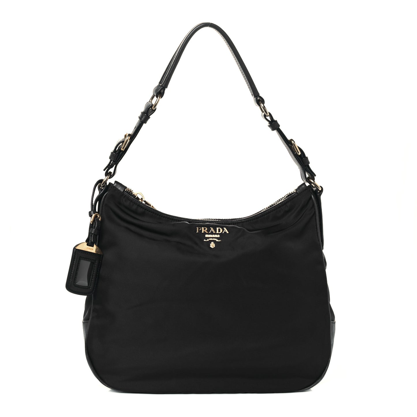 Tessuto Nylon Saffiano Hobo Baltico