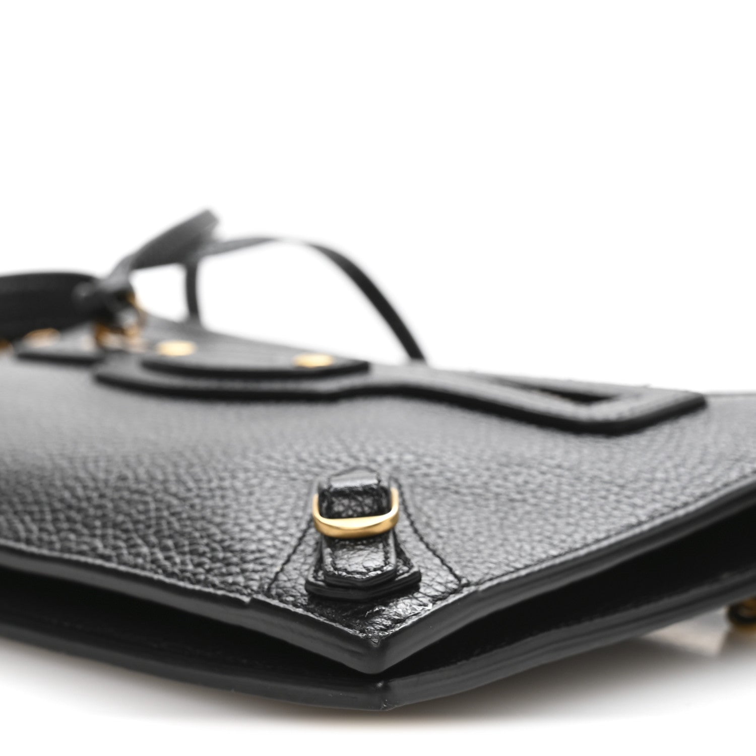 Balenciaga Grained Calfskin Neo Classic Gold Hardware Multipouch Black 10 of 10
