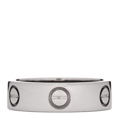 Cartier 18K White Gold 5.5mm LOVE Ring 53 6.5 3 of 5
