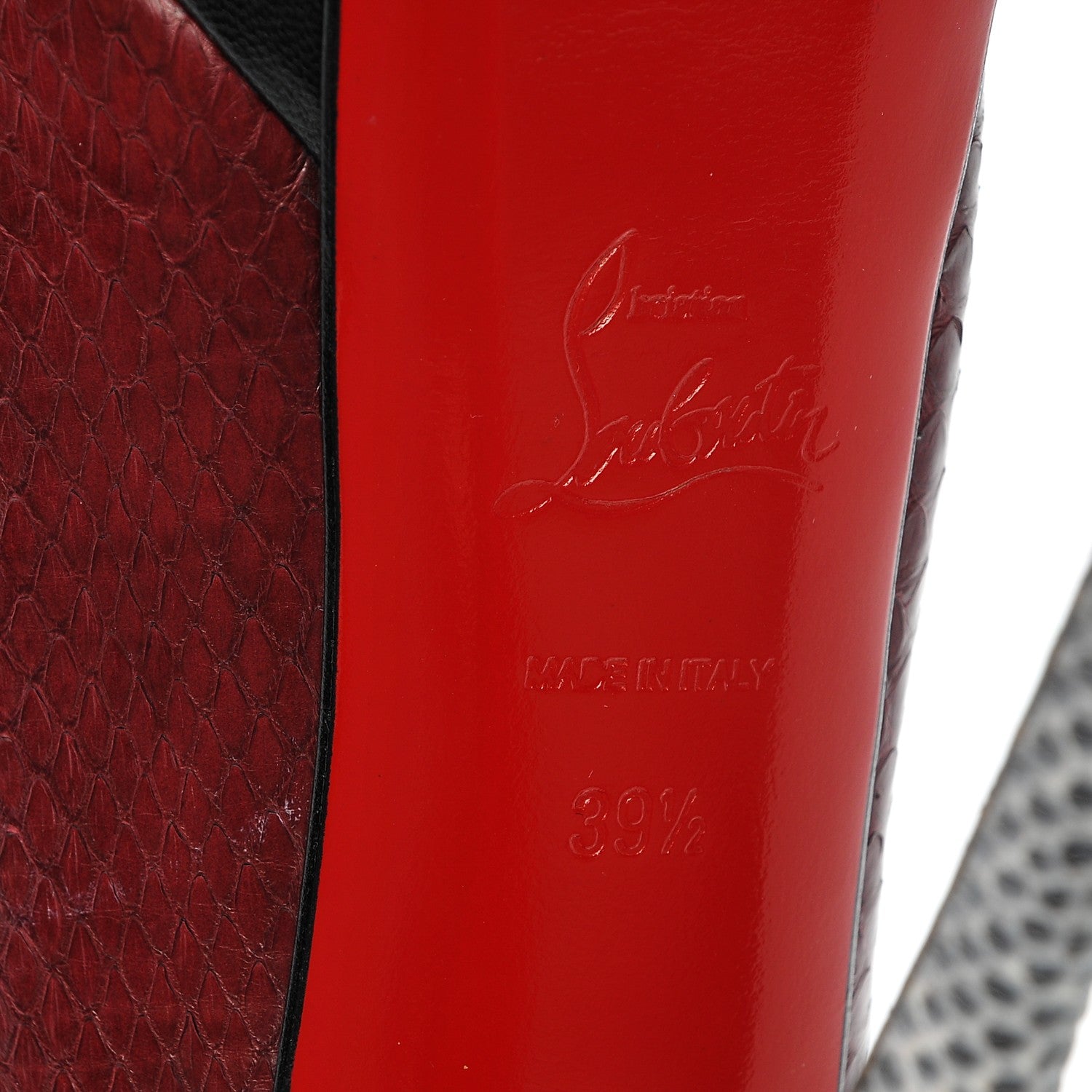 Christian Louboutin Watersnake Kid Lady Peep 150 Pumps 39.5 Version Lie De Vin 6 of 8