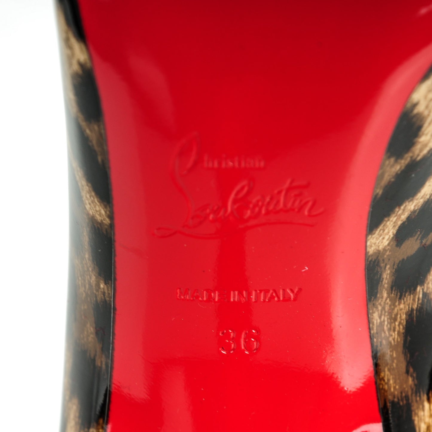Patent Leopard Print Decollete 554 100 Pumps 36 Brown