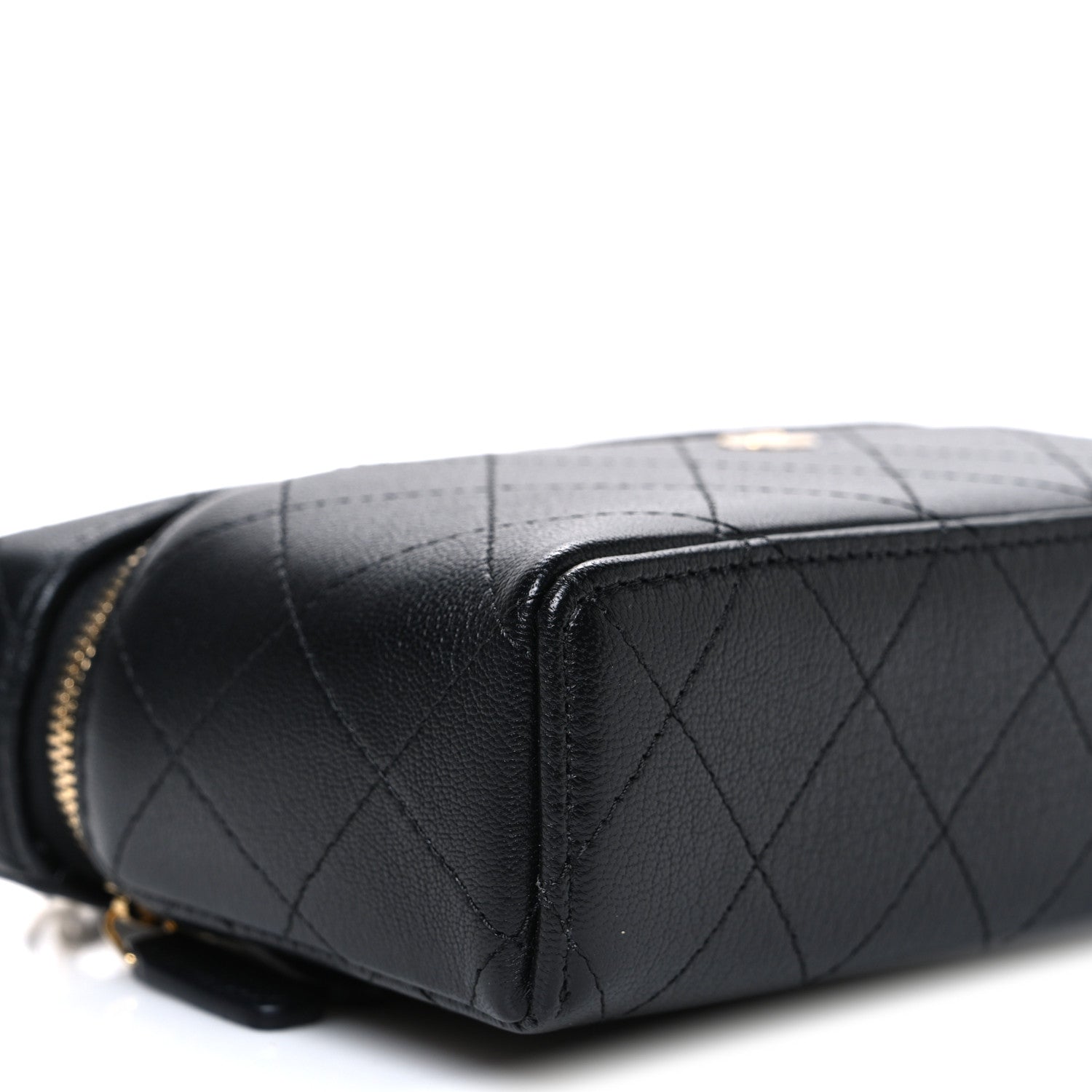 Chanel Goatskin Stitched Top Handle Slim Vanity With Chain Black 9 of 11