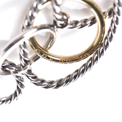 David Yurman Sterling Silver 18K Yellow Gold Mobile Oval Drop Earrings 3 of 6