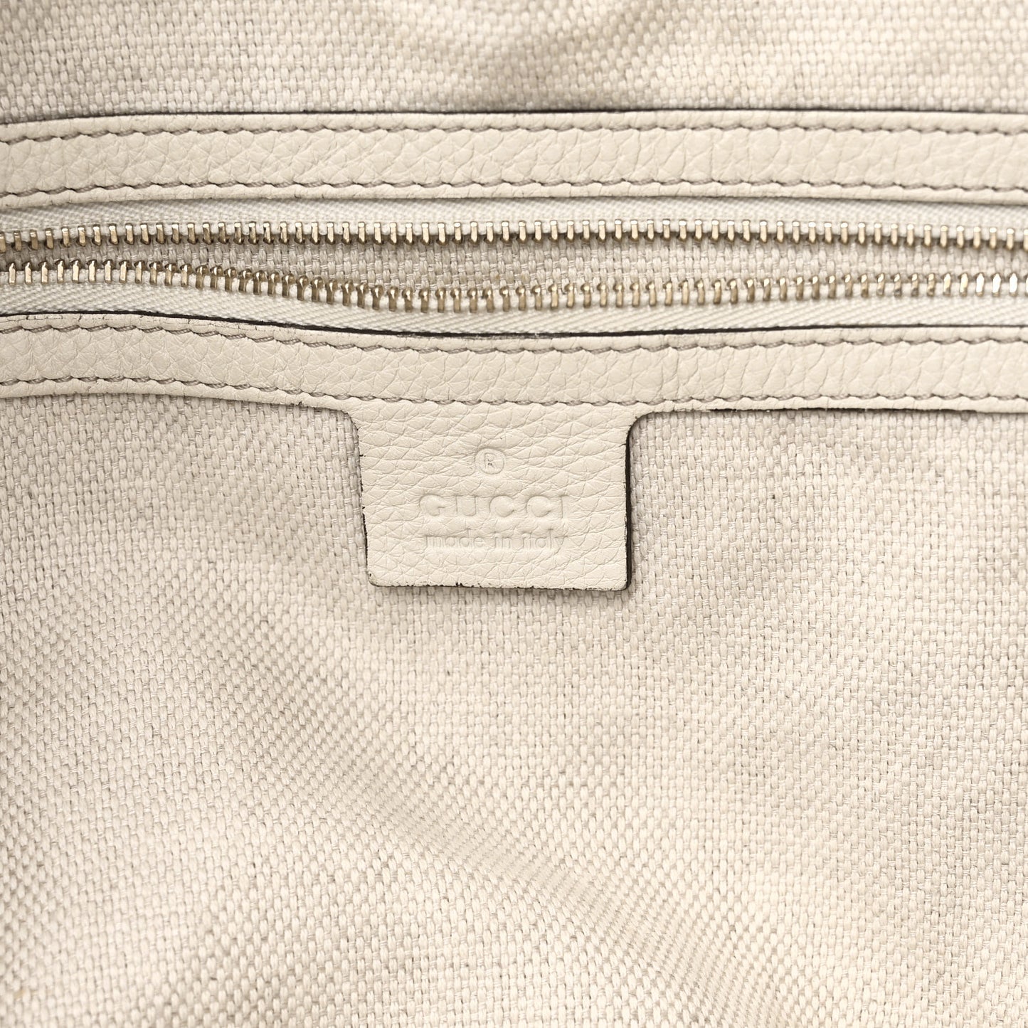 Pebbled Calfskin Large Soho Shoulder Bag Off White