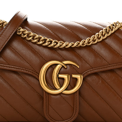 Gucci Azalea Calfskin Matelasse Diagonal Small GG Marmont Shoulder Bag Cuir 8 of 10