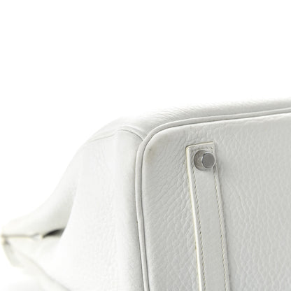 Hermes Taurillon Clemence Birkin 35 White 12 of 14