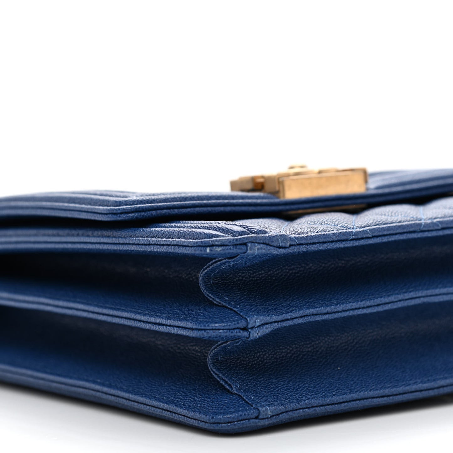 Caviar Quilted North South Boy Flap Blue