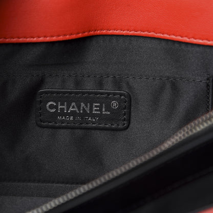 Chanel Lambskin Quilted Tri-Color Flap Red White Black 6 of 13