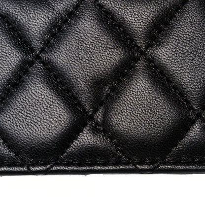 Chanel Lambskin Quilted CC Zip Card Holder Black 9 of 10