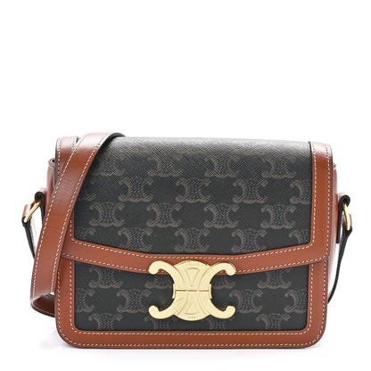 Celine Calfskin Triomphe Canvas Teen Triomphe Bag Tan 1 of 11